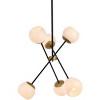Elegant Lighting Axl 24 inch pendant in black and brass with white shade - 3 of 4