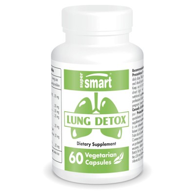 SuperSmart Lung Detox (Advanced Formula) - with Quercetin, Bromelain, Curcuminoids, EGCG | Non-GMO & Gluten Free - 60 Vegetarian Capsules