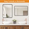 Polished Black Painted Aluminum Alloy Rectangular Wall Mirror with Rounded Corners - 2 of 4