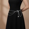 Anna-Kaci Women's Layered Chain Belt with Crescent Moon and Sun Charms 45.5x0.8in - 2 of 4