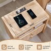 SinCiDo Nightstand with Charging Station, Mid Century Modern End Table with 2 Drawers & Open Shelf, Wood Bedside with Diamond Panel Decor - 2 of 4