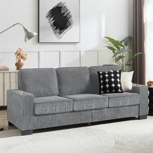 RISOKEYS 83.86“ Fabric Sofa - Modern Compressed Couch, 3-Seater Sofa, Furniture for Living Room, Bedroom, Office - 1 of 4