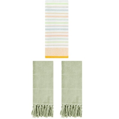 REGALWOVEN 3 Packs Cotton Absorbent Soft Hand Towels for Bathroom