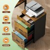 File Cabinet 3-Drawer Rolling Wood Cabinet for Home Office with Lock, Fits Letter/A4 Size - 4 of 4