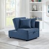 72'' Polyester Upholstered 4-in-1 Convertible Sleeper Sofa Bed with Reclining Backrest and Solid Wood Frame - 3 of 4