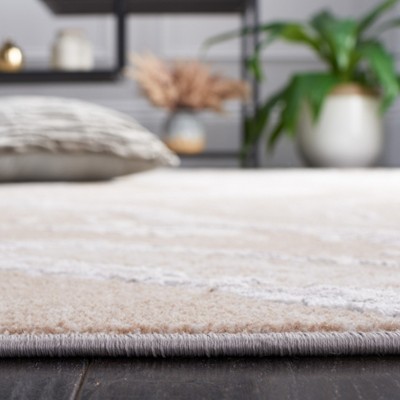 Amelia 8' x 10' Gray Beige Hand-knotted Synthetic Area Rug