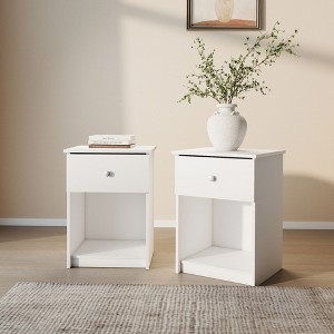 HOMLUX Modern End Table Nightstand Storage Drawer Display Shelf Beside Bedroom - 1 of 4