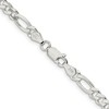 Black Bow Jewelry 4.5mm Sterling Silver, Solid Figaro Chain Bracelet - 2 of 4