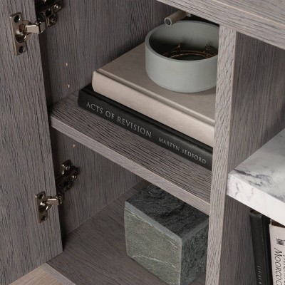 Ashen Oak Contemporary Nightstand with Faux Marble Accent