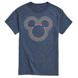 Men's - Disney - Mickey Logo Rainbow Outline Short Sleeve Graphic T-Shirt - 1 of 4