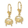 Black Bow Jewelry Blue Crab Lever Back Earrings in 14k Yellow Gold - 2 of 4