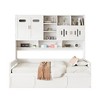 Twin/Full Size Wooden Daybed with All-in-One Storage Cabinet, Open Shelves and Under-bed Storage Space, White/Gray-ModernLuxe - 3 of 4