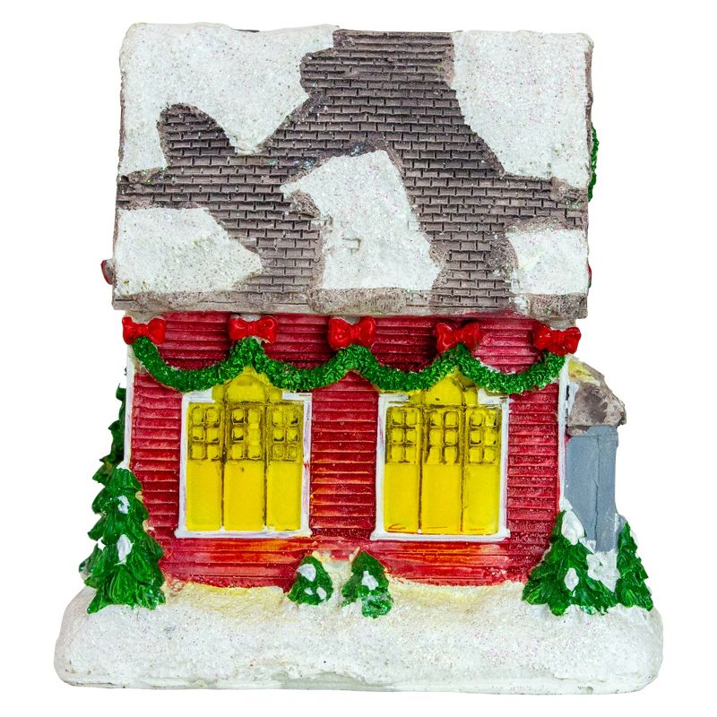 Northlight 5" Red LED Lighted Snowy House Christmas Village Decoration, 5 of 6