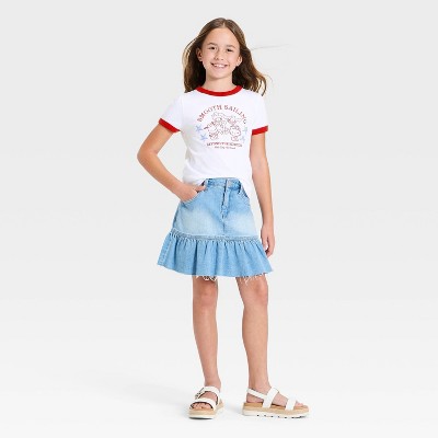 Hello Kitty Girls' Hello Kitty and Friends "Smooth Sailing" Graphic Short Sleeve T-Shirt - Red/White M — фото 4