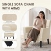 Modern Accent Chair for Living Room, Upholstered Fabric Armchair with Backrest and Arms, Single Sofa Chair for Bedroom or Office, Green - 3 of 4
