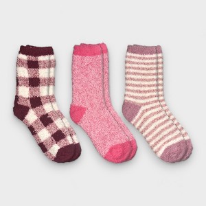 Aeropostale Women's 3-Pack Fuzzy Cozy Socks - Ultra Soft Winter Warmth Women Crew Boot Socks in Trendy Patterns, 4-10 - 1 of 4