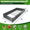 Chery Life 8X4X1.5 ft Galvanized Raised Garden Beds Outdoor, Rectangle Large Metal Planter for Planting Vegetables Flowers Herb, Gray - 2 of 4