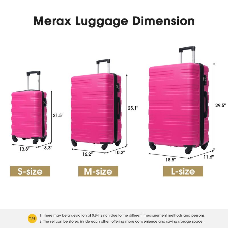 3 PCS Luggage Set, Hardside Expanable Spinner Suitcase with TSA Lock (20/24/28)-ModernLuxe, 2 of 6
