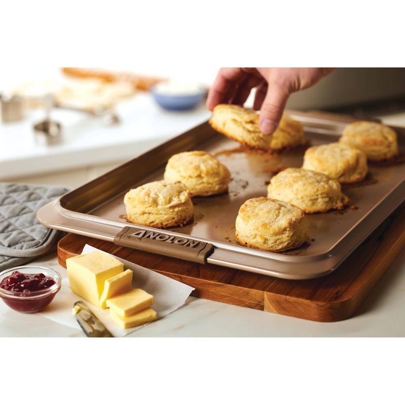 Anolon Advanced Bronze Bakeware 11&#34; x 17&#34; Nonstick Cookie Sheet with Silicone Grips, 2 of 10