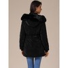 INSPIRE CHIC Women's Winter Thicken Puffer Faux Fur Removable Hood Warm Parka Jacket - 4 of 4