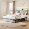 FURNIinspire Beds Queen Size Bed Frame, Modern Simple Metal Platform Bed with Charging Station, Easy Assembly, Silver, 88.58"*60.82"*39.64" - 4 of 4
