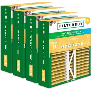 Filterbuy 16x22x5 Air Filter (4-Pack), Pleated MERV 11 Allergen Defense Replacement HVAC AC Furnace Filters for Amana, Coleman, Goodman, York, & More - 1 of 4