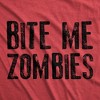 Mens Bite Me Zombies Tshirt Funny Undead Halloween Party Disguise Novelty Graphic Tee - Crazy Dog Men's T Shirt - 2 of 4