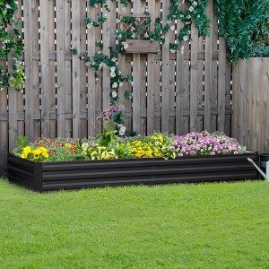 Syemin Galvanized Raised Garden Bed, Metal Planter Box, for Growing Vegetables, Flowers, Herbs, Succulents, Gray, 95"*35.75"*11.75" - 1 of 4
