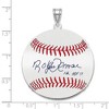 Black Bow Jewelry Sterling Silver Roberto Alomar Signature LG Enamel Baseball Pendant - 4 of 4