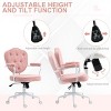 GlasFlength Task and Office Chairs Adjustable Office Chair Ergonomic Swivel Chair Computer Arm Chair for Long Sitting, Pink, 24.8"*24.2"*39.8" - 3 of 4
