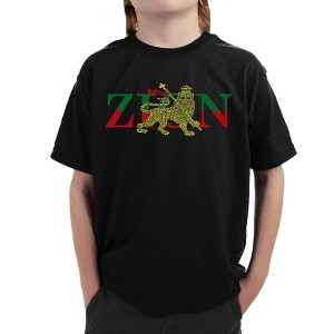 LA Pop Art Boy's Word Art T-shirt - Zion - One Love - 1 of 4