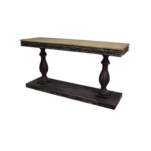 Vintage Wood Console Table Black - Olivia & May: Sturdy Foyer Table, Fixed Shelf - 1 of 3