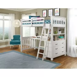 Twin Highlands Loft Bed with Desk White - Hillsdale Furniture