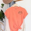 Simply Sage Market Women's Embroidered Choose Happy Lightning Smiley Face Short Sleeve Garment Dyed Tee - 3 of 3
