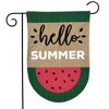 Watermelon Summer Burlap Garden Flag Hello Summer 18" x 12.5" Briarwood Lane - 2 of 4
