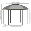 12' x 12' Round Outdoor Gazebo, Patio Dome Gazebo Canopy Shelter with Double Roof, Netting Sidewalls and Curtains, Zippered Doors, Strong Steel Frame - 3 of 4