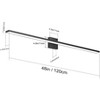 Runesay 48inch Modern LED Black Vanity Light 46W Frosted Aluminum for Bathroom Vanity Lighting Fixtures Cool White 6000K - 3 of 4