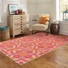 Captiv8e Designs Costa Mixed Pile Floral Medallions Sand/Pink Indoor/Outdoor Rug - 2 of 4