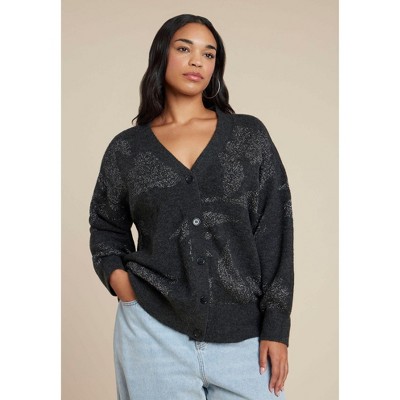 ELOQUII Intarsia Long Cardigan
