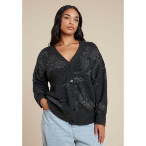 ELOQUII Intarsia Long Cardigan - 1 of 4