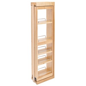 Rev-A-Shelf Kitchen Pull Out Shelves for Cabinets, Pantry Wall Filler Organizer with Adjustable Shelves and Chrome Rails - 1 of 4
