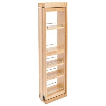 Rev-A-Shelf Kitchen Pull Out Shelves for Cabinets, Pantry Wall Filler Organizer with Adjustable Shelves and Chrome Rails