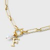 14K Gold Dipped Pearl Charm on Chain Initial Necklace - A New Day Gold - 4 of 4