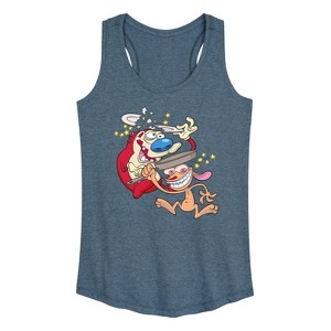 Women's - Ren & Stimpy - Smashing Time Graphic Racerback Tank - 1 of 4