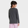 Girls' Long Sleeve 'Heart' Graphic T-Shirt - Cat & Jack™ Charcoal Gray - image 3 of 3