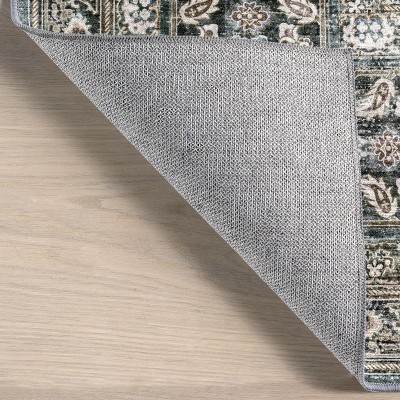 Blue Medallion 9' x 12' Washable Synthetic Area Rug
