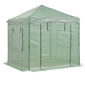 Ainfox Instant Pop-up Greenhouse, Indoor Outdoor Plant Gardening Green House, Roll-Up Zipper Doors and Side Windows - 1 of 4