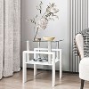 NicBex Modern Tempered Glass Square Coffee Table with Storage Shelf,Side Table with Metal Legs,Center Table for Living Room - 2 of 4