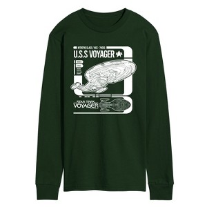 Men's - Star Trek - Voyager Schematic Long Sleeve Graphic T-Shirt - 1 of 3