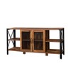 NicBex TV Stand for 80 Inch TV with Glass-Door Cabinet,TV Entertanment Center with Open Storage Design,Modern TV Console Table for Living Room - 2 of 4